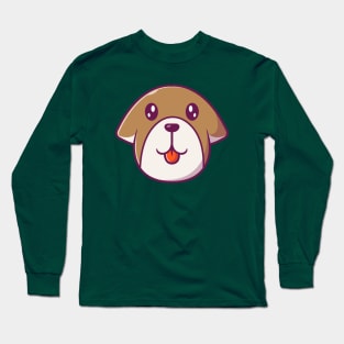 Cute Dog Face Cartoon (6) Long Sleeve T-Shirt